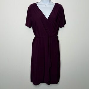 Star Vixen Purple Surplice Wrap Dress